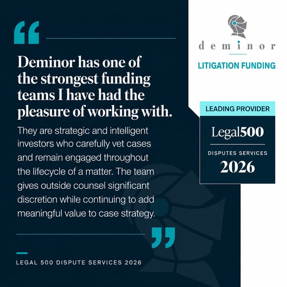 Deminor Litigation Funding Ranked as a Leading Provider in Legal500 Disputes Services 2026