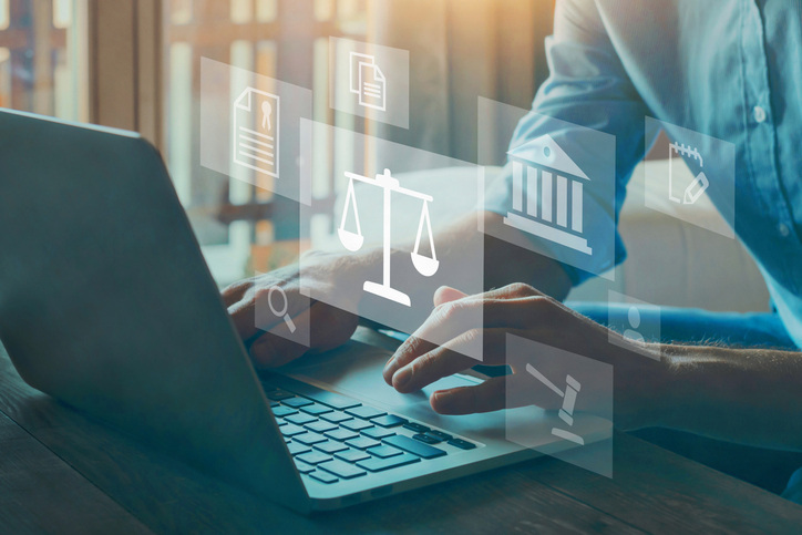 Legal advice online, labor law concept, layer or notary working for business company