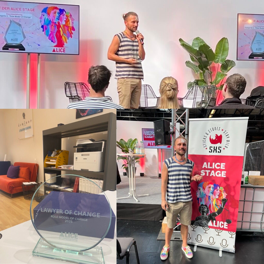 Deminor General Counsel Germany Malte Stübinger, recognised in the 2025 ALICE Lawyers of Change awards 